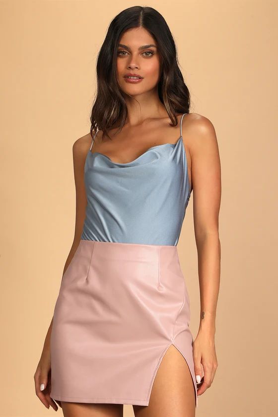 Walking the Walk Blush Pink Vegan Leather Mini Skirt | Lulus (US)
