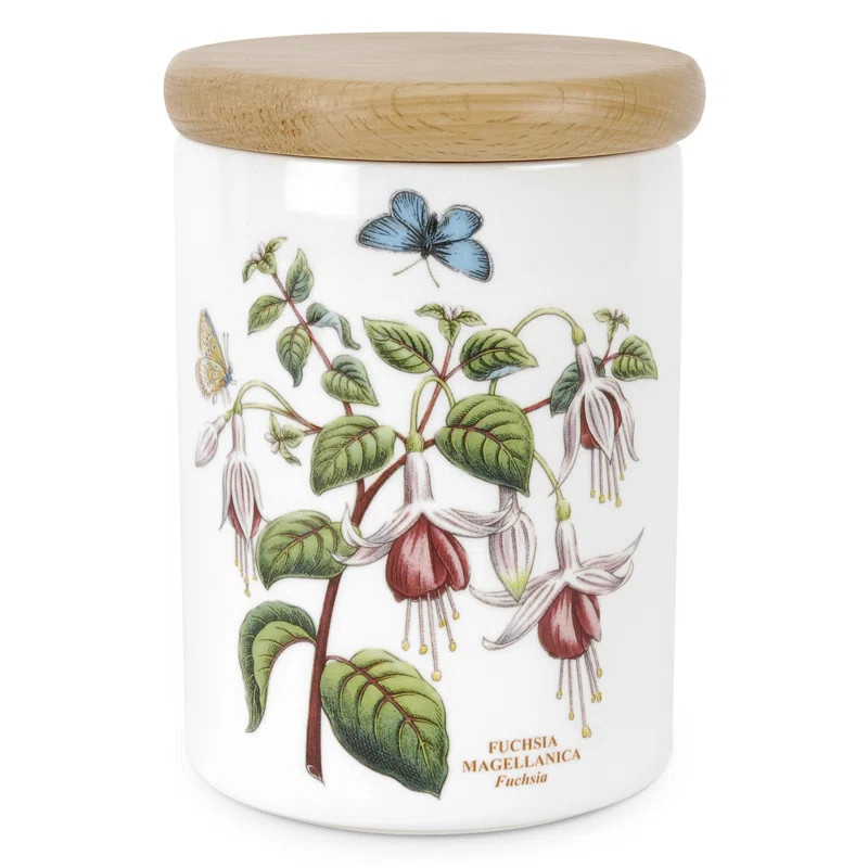 Portmeirion Botanic Garden 5.5" Airtight Canister Fuchsia | Birch Lane