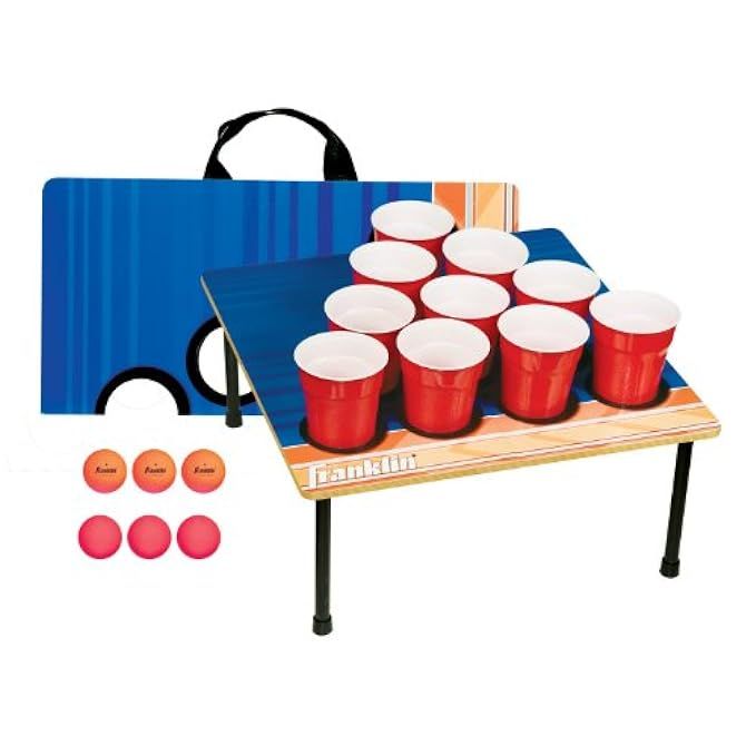 Franklin Sports Portable 10 Cup Beer Pong Tailgate Game - Includes 6 Ping Pong Balls and Carry Case | Amazon (US)