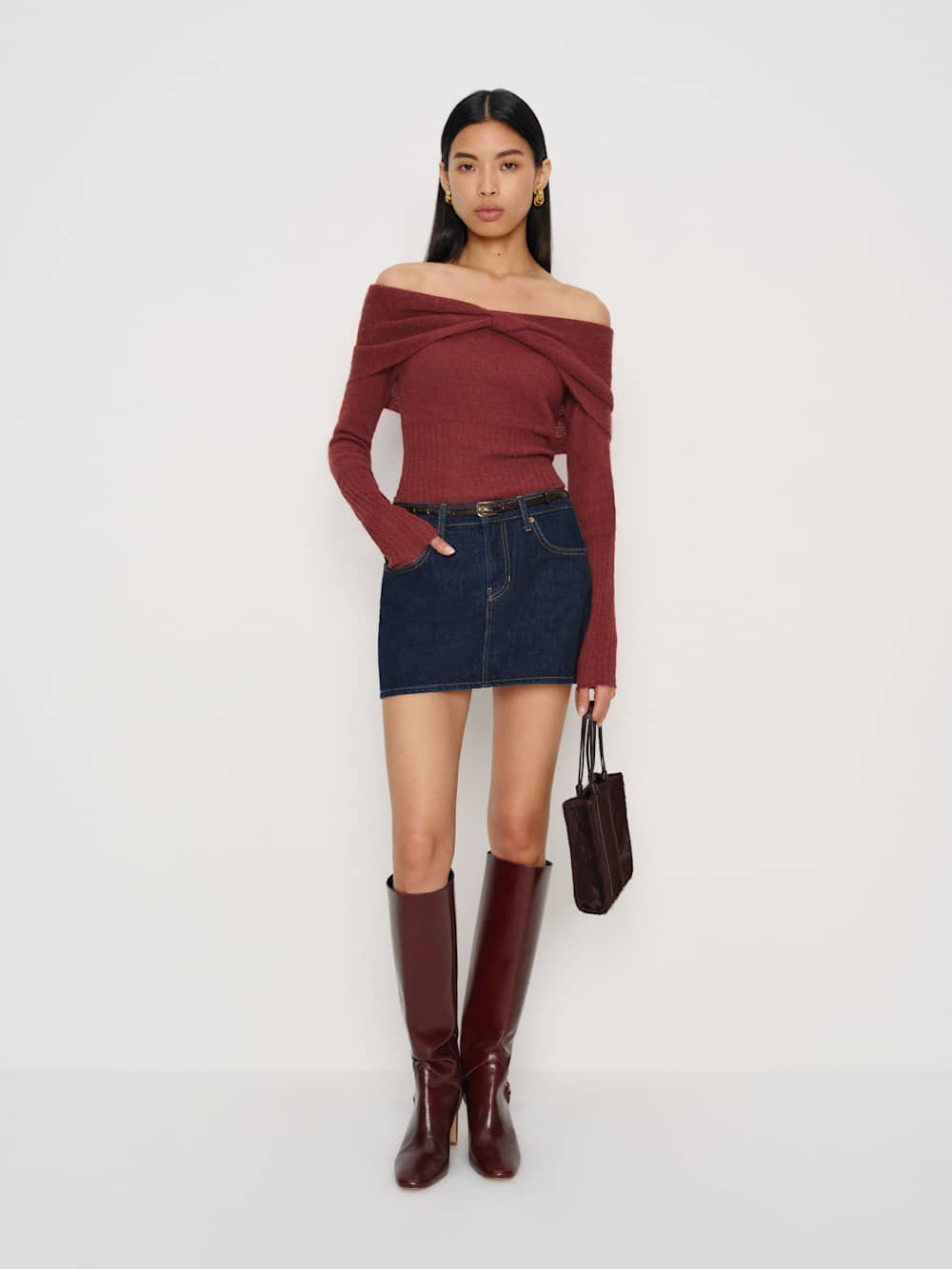 Florie Twist Front Sweater | Reformation (Global)