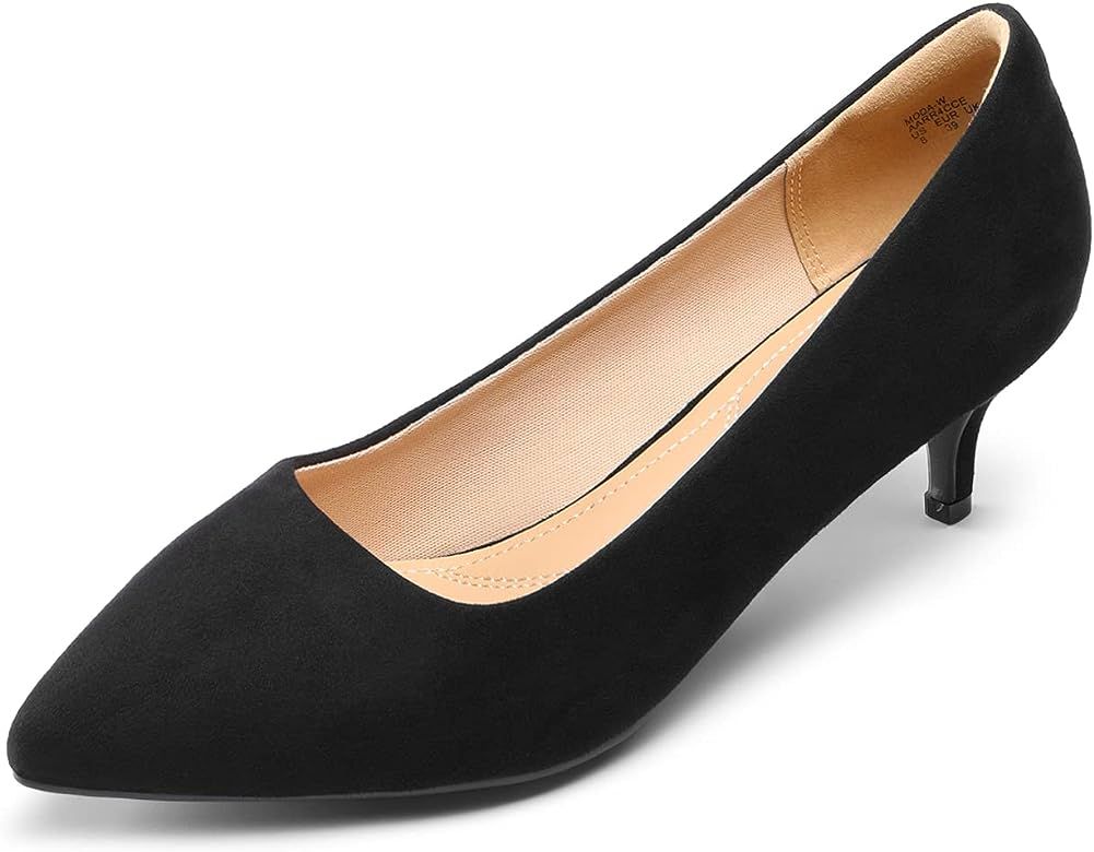 Women's Moda Low Heel D'Orsay Pointed Toe Pump Shoes | Amazon (US)