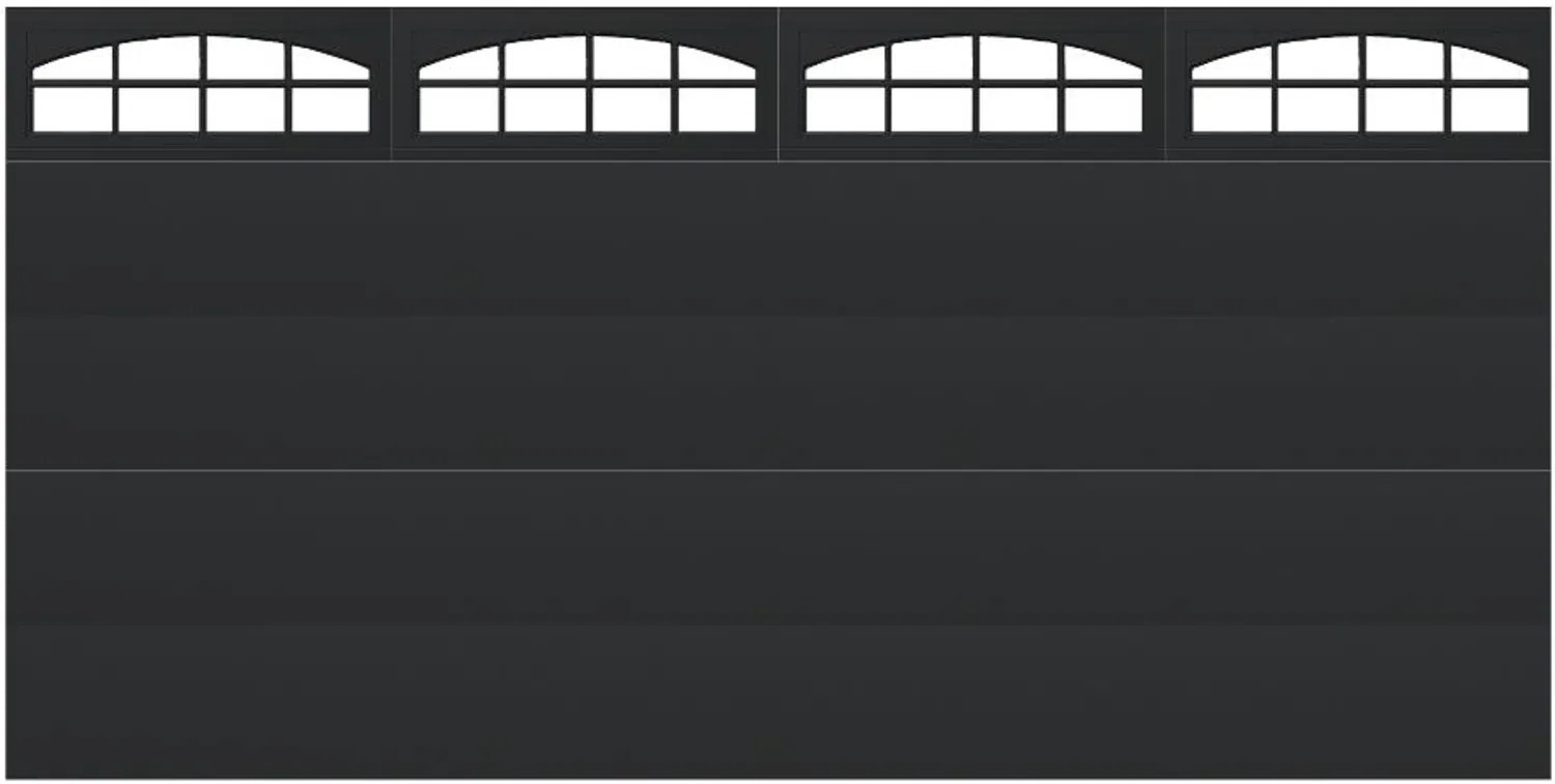 Wayne Dalton Classic Steel Model 8300 16-ft x 8-ft 12.12 R-Value Insulated Black Double Garage Door with Windows one_size | 8300CTMPBLCSDII168 | Lowe's