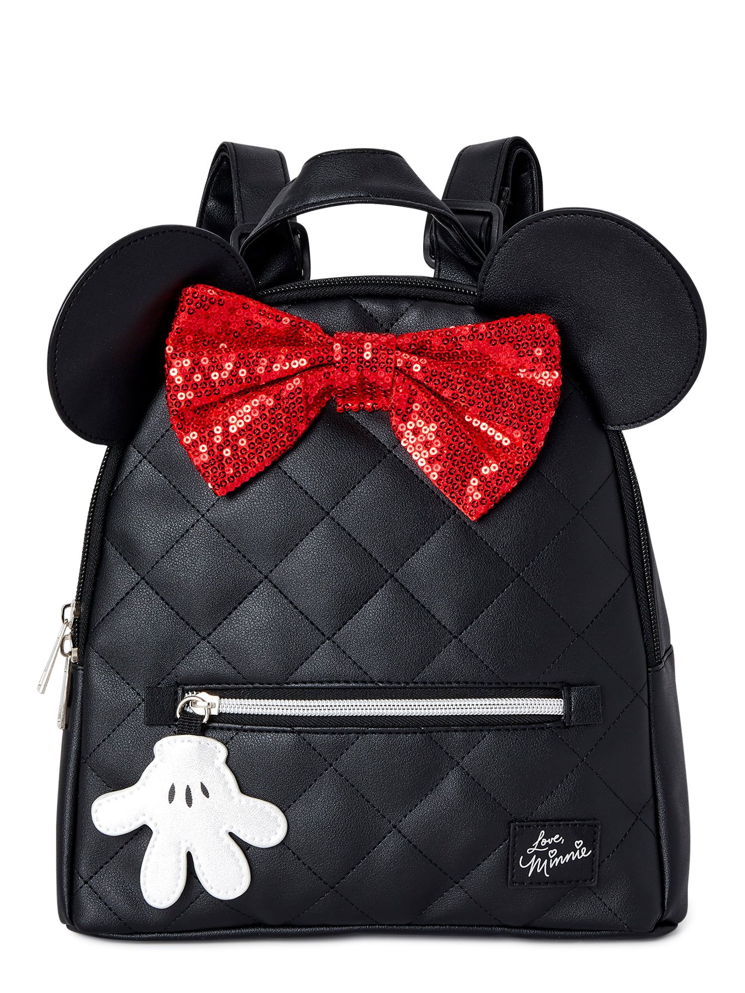 Disney Minnie Mouse Women’s Quilted Mini Backpack Black - Walmart.com | Walmart (US)