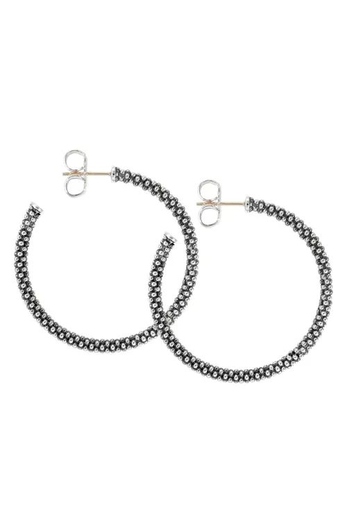 LAGOS Medium Caviar Hoop Earrings in Sterling Silver at Nordstrom | Nordstrom