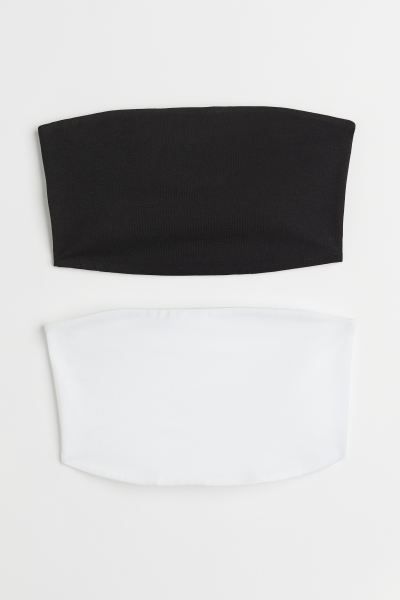 Conscious choice  Cropped, double-layered tube tops in soft cotton jersey.Pieces/Pairs2SizeThe mo... | H&M (US + CA)