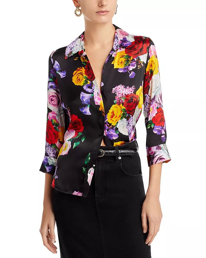 Dani Printed Silk Button Up Shirt | Bloomingdale's (US)