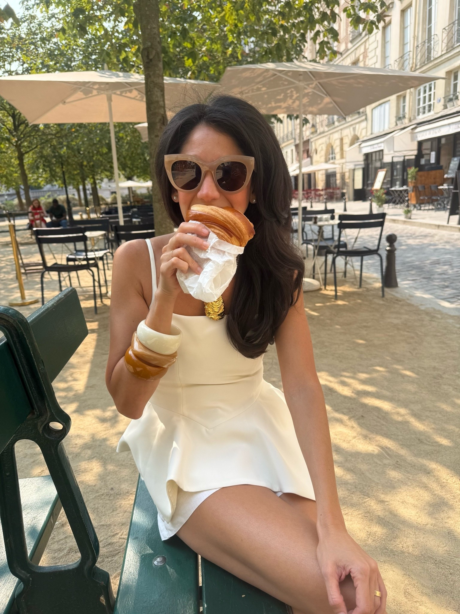 Current mood: cobblestones, café chairs, and a croissant the size of my face! 

Simple summer outfit formula: Peplum top, statement pearl necklace, linen shorts, bangles, raffia flats.

📍 Paris

#LTKPetite #LTKTravel #LTKOver40