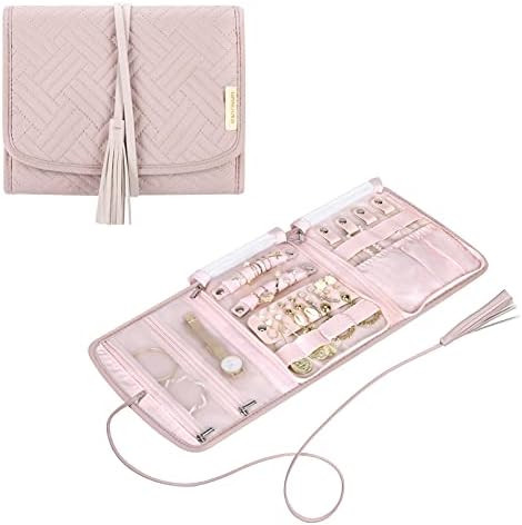BAGSMART Travel Jewelry Organizer Roll Jewelry Travel Case Jewelry Bag for Necklace, Earrings, Ri... | Amazon (US)