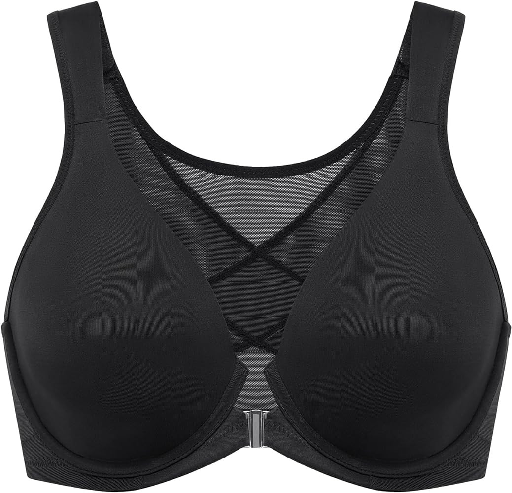 DELIMIRA Women's Front Closure Bras Posture Full Coverage Plus Size Underwire Unlined Back Suppor... | Amazon (US)