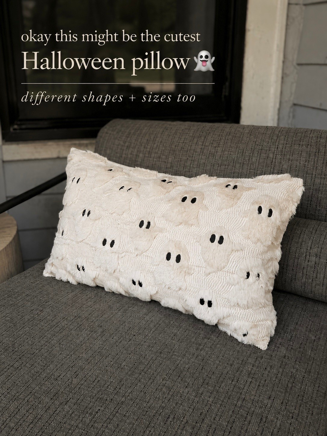#ad This might be the cutest Halloween pillow I’ve found this year 👻 The little fuzzy ghosts are SO good and I love that it’s neutral enough to mix in without screaming Halloween. It comes in different shapes and sizes too, and honestly I want more than one 😂

@wayfair #Wayfair #wayfairpartner

#LTKHome #LTKSaleAlert