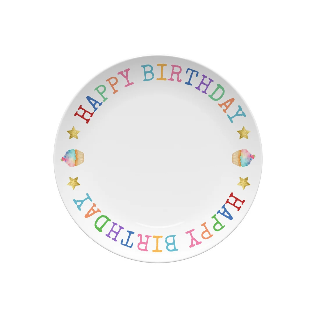 Happy Birthday cake plate. 10" DecoWare plate. Special for 1st birthday, shower, go to bday gift,... | Etsy (US)