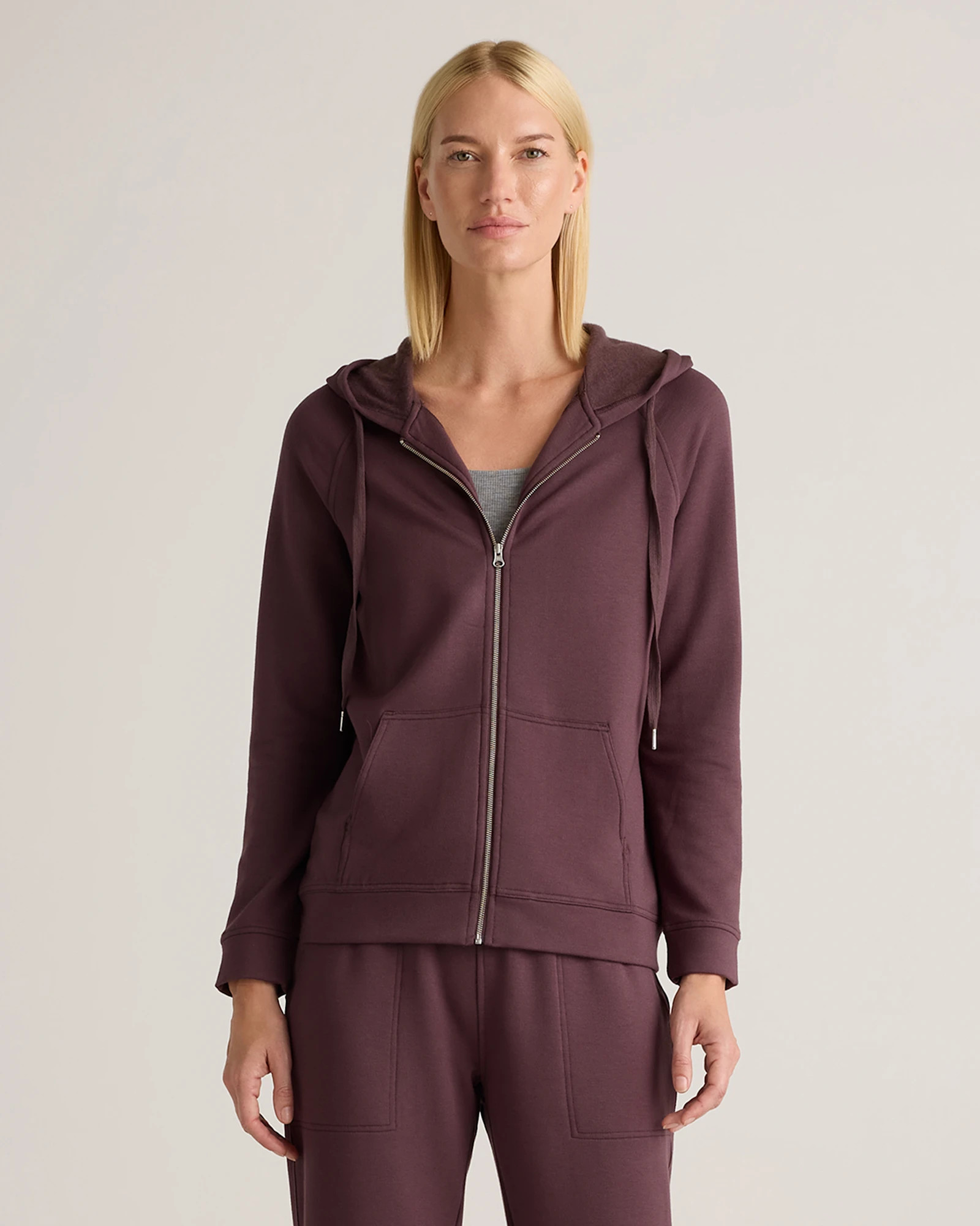 SuperSoft Fleece Zip Up Hoodie in Dried Fig | Quince