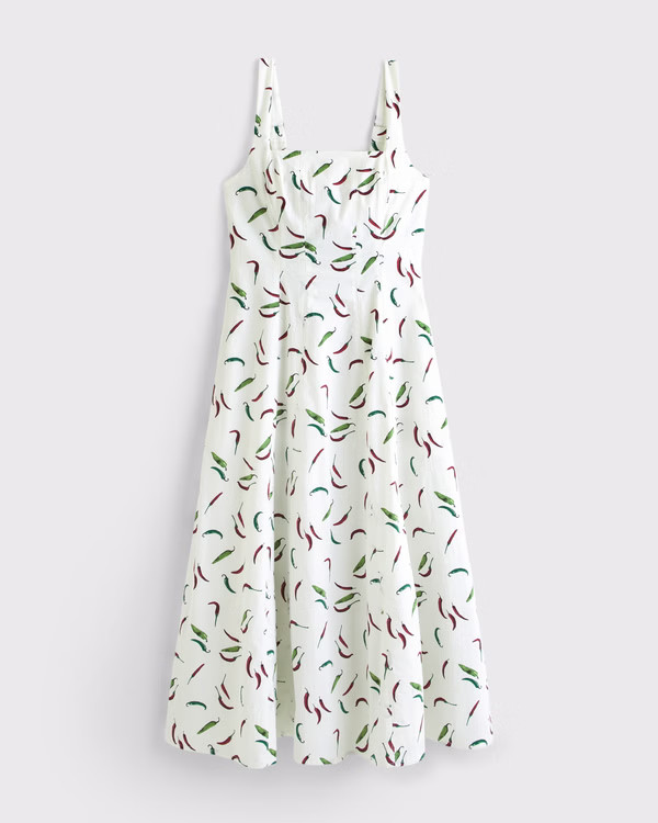 The A&F Mila Stretch Midi Dress | Abercrombie & Fitch (US)
