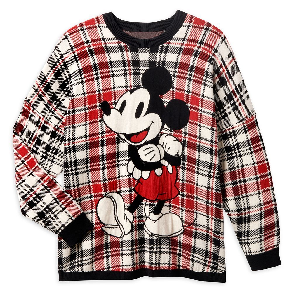 Mickey Mouse Holiday Plaid Spirit Jersey Sweater for Adults – Disneyland | Disney Store