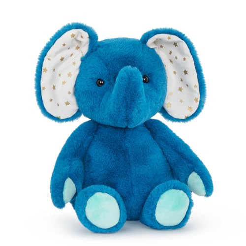 B. toys - Baby Elephant Stuffed Animal - 12 Inch Soft Plush Toy with Machine Washable Blue Fabric - Cuddly Companion with Patterned Ears for Bedtime, Playtime & Travel - Safe for Infants & Toddlers | Amazon (US)