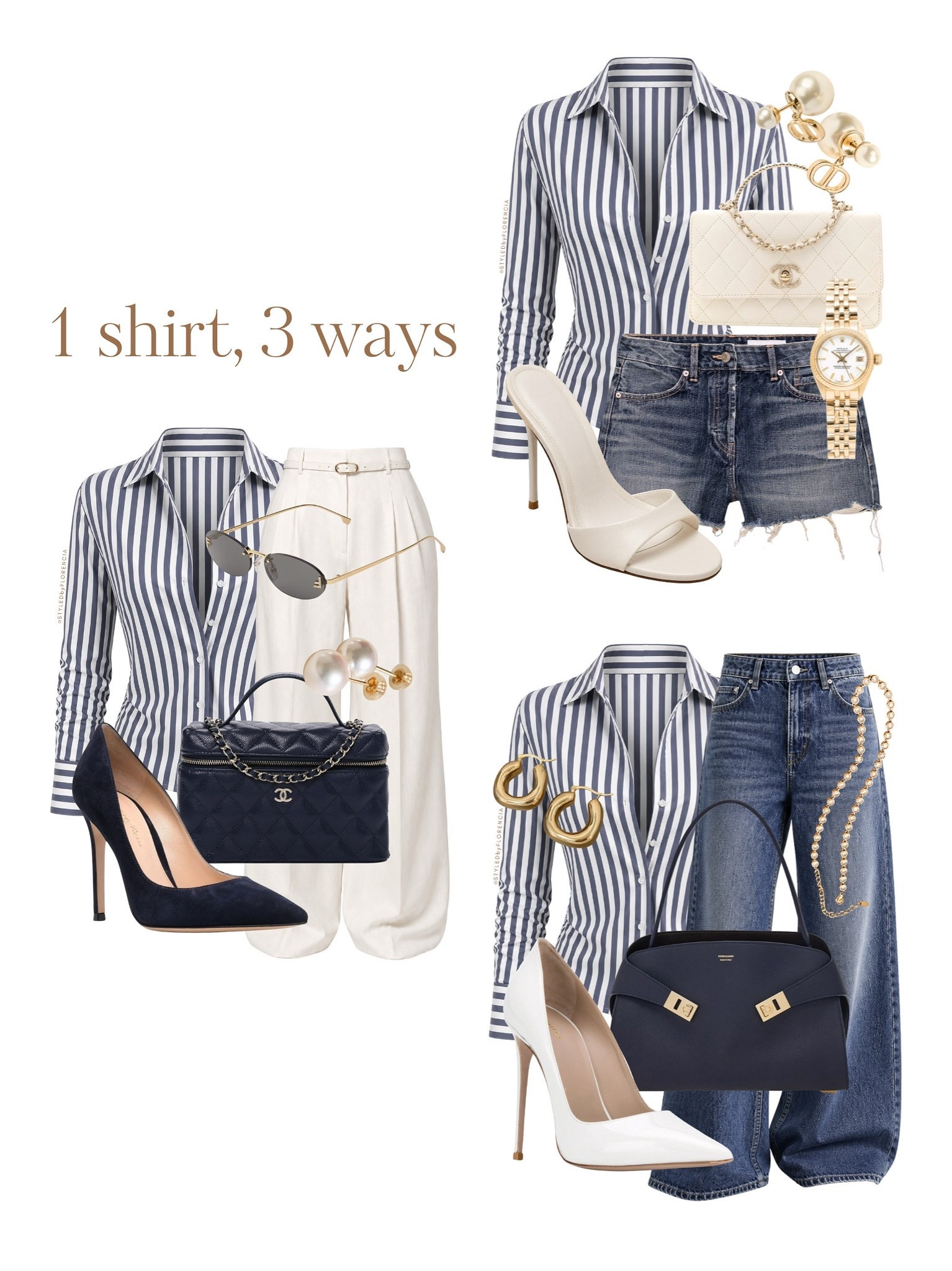 a navy & white shirt like this works with many different bottoms and shoes!💙🙏🏽