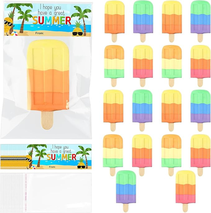 18 Sets End of Year Student Gifts Ice Cream Sidewalk Chalk with Inspirational Cards Ice Cream Par... | Amazon (US)