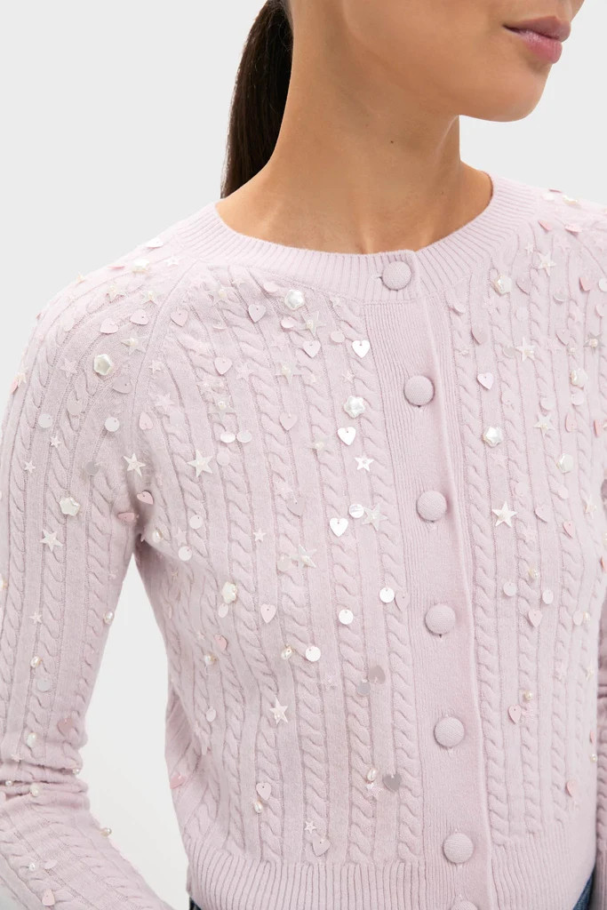 Blush Pink Gilberte Embroidered Cardigan | Tuckernuck (US)