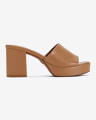 Block Mid Heel Mule Sandals | Express