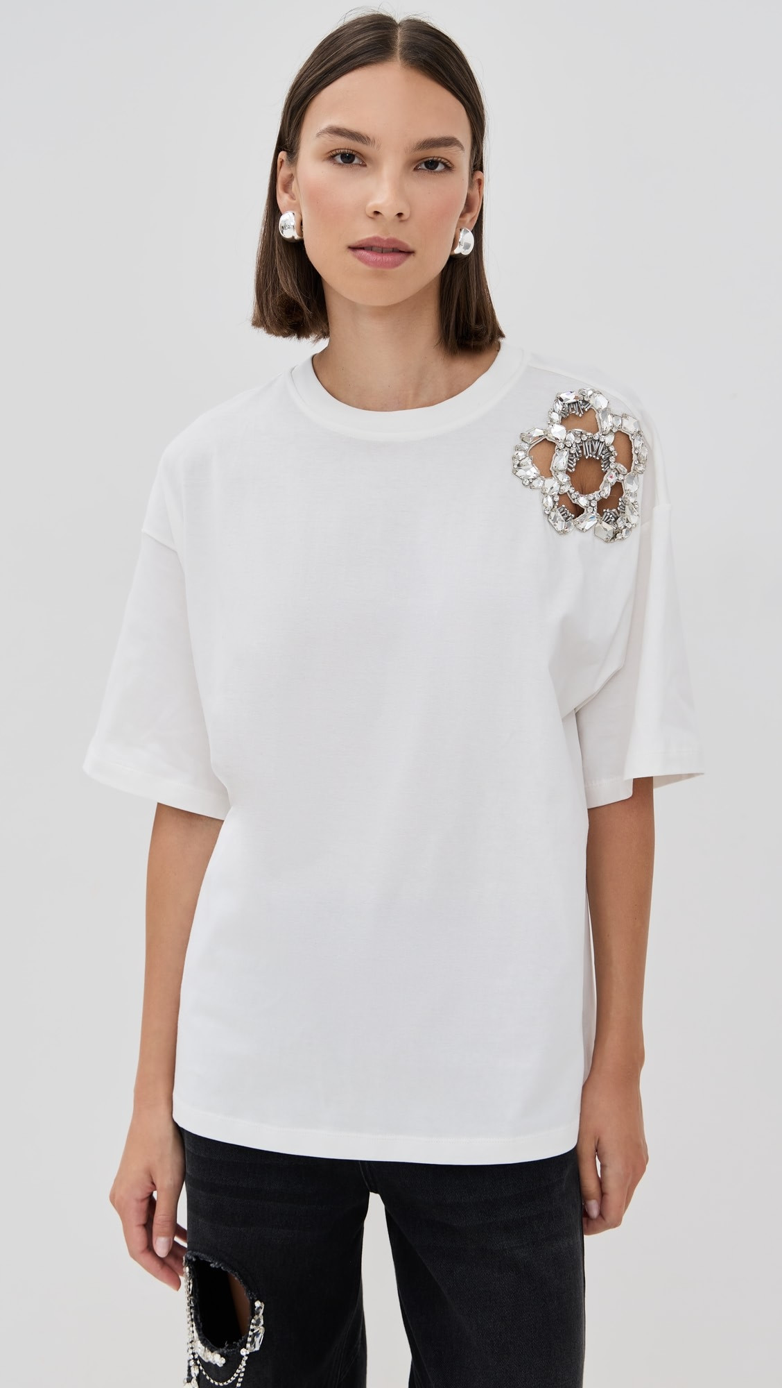 Crystal Cluster Flower T-Shirt | Shopbop