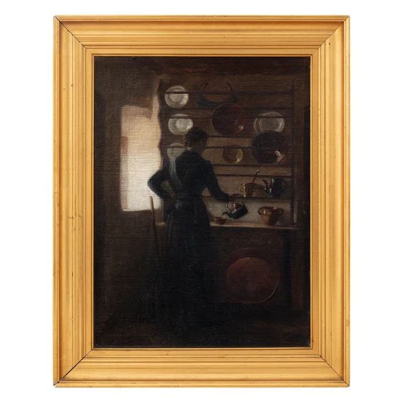 1900s Antique Oil Painting Danish School Kitchen Interior | Etsy | Etsy (US)