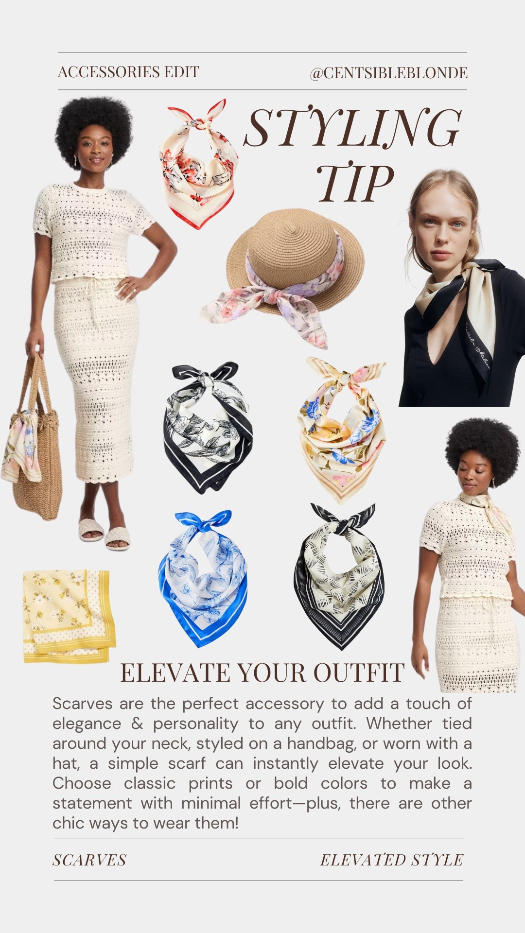 elevated style, accessories, scarf, scarves, neckerchief, neck scarf, chic style, style tip, styling tip, purse scarf, hat scarf, neck scarves, spring style, bag scarf

#LTKItBag #LTKFindsUnder50 #LTKStyleTip