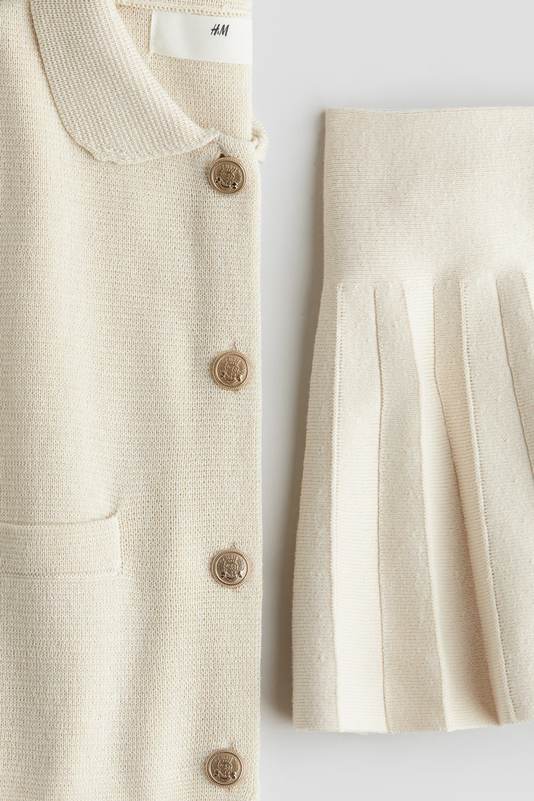 2-piece Knit Set - Cream - Kids | H&M US | H&M (US + CA)