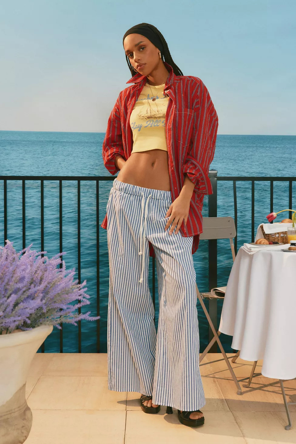 Urban Renewal Remnants Seersucker Rollover Pant | Urban Outfitters (US and RoW)