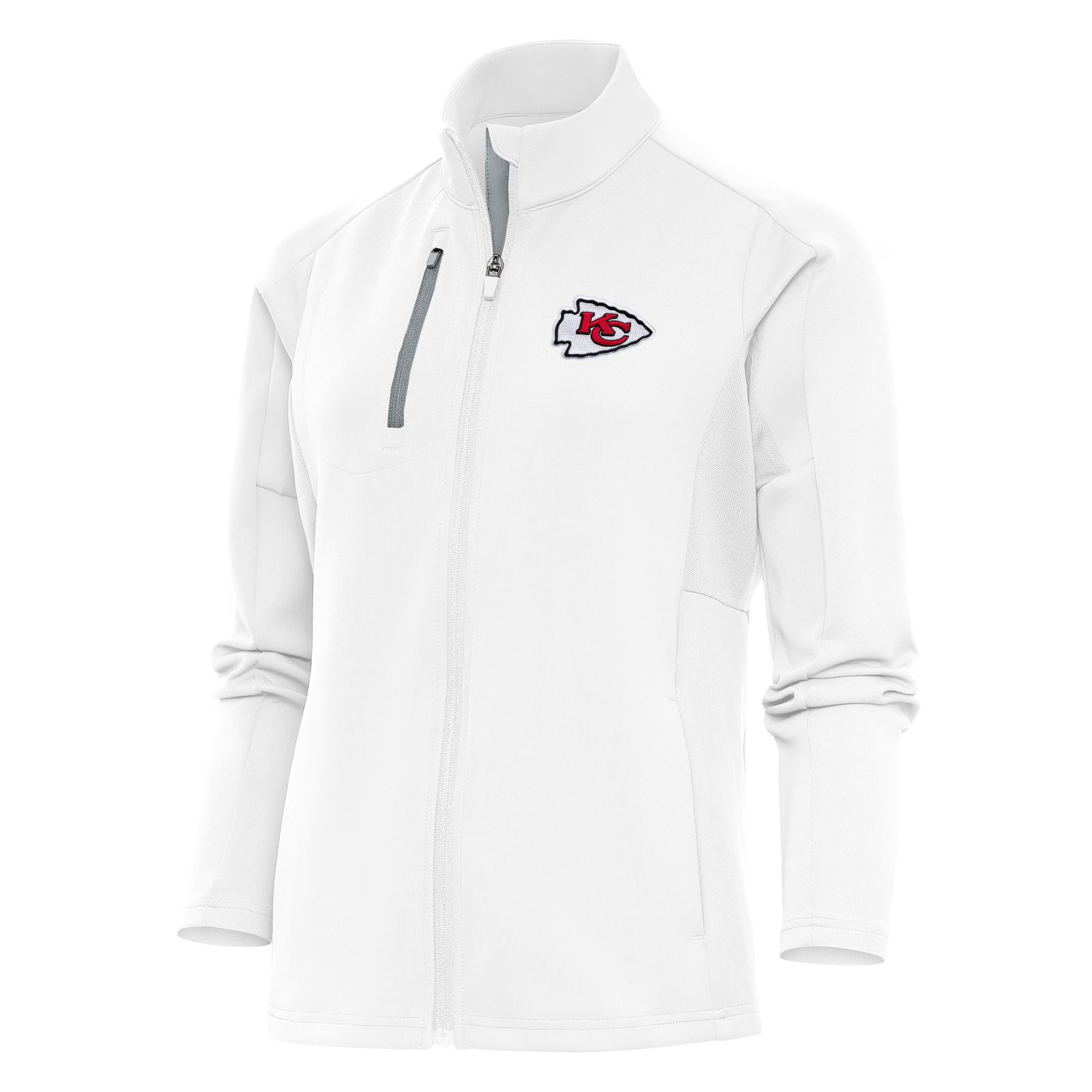Women's Kansas City Chiefs Antigua White Team Logo Generation Full-Zip Jacket | NFL Shop