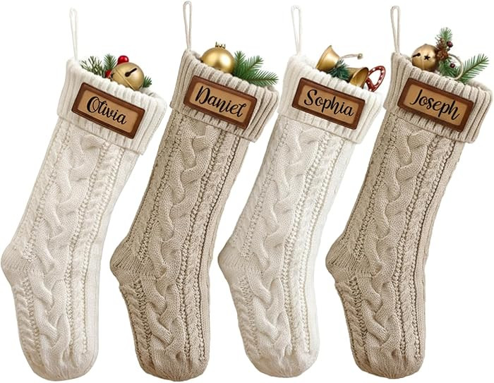 Christmas Stockings Set of 4 Personalized Christmas Stockings with Names Patches Custom Stocking ... | Amazon (CA)