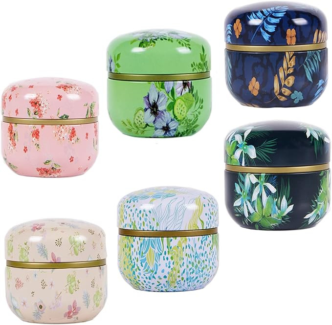 HAN SHENG 6 Pcs Mini Tea Storage Containers Tea Tins Coffee Tins Food Storage Container for Tea C... | Amazon (US)