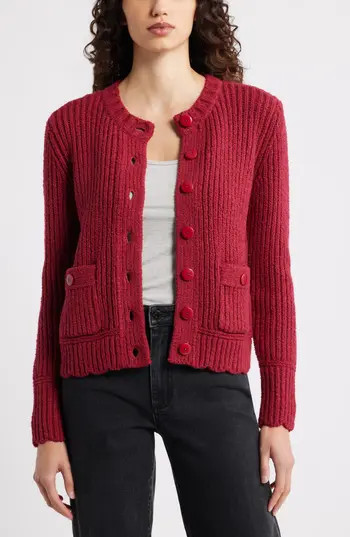 Caslon® Boxy Cardigan in Red Rumba at Nordstrom Rack, Size Small | Nordstrom Rack