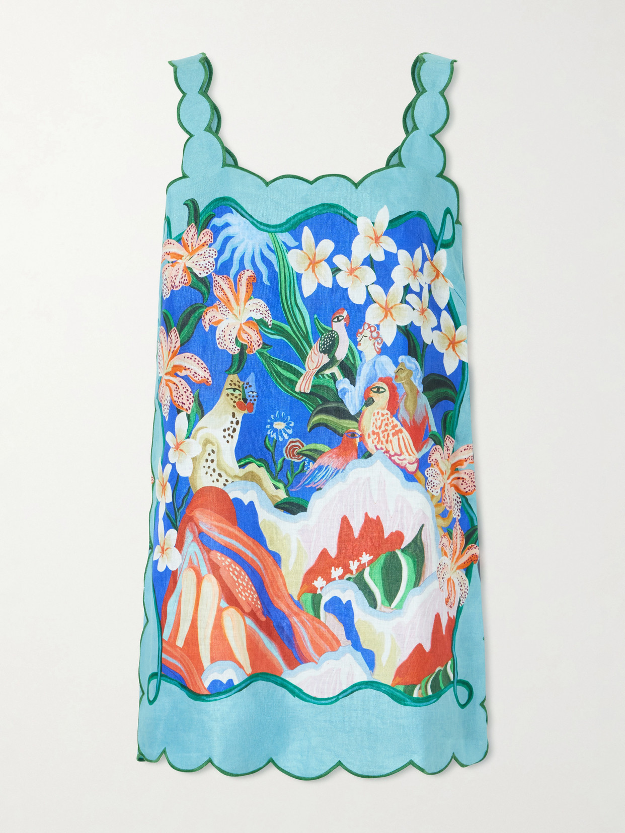 Farm Rio - Garden Of Life Floral-print Linen Mini Dress - Multi | NET-A-PORTER (US)