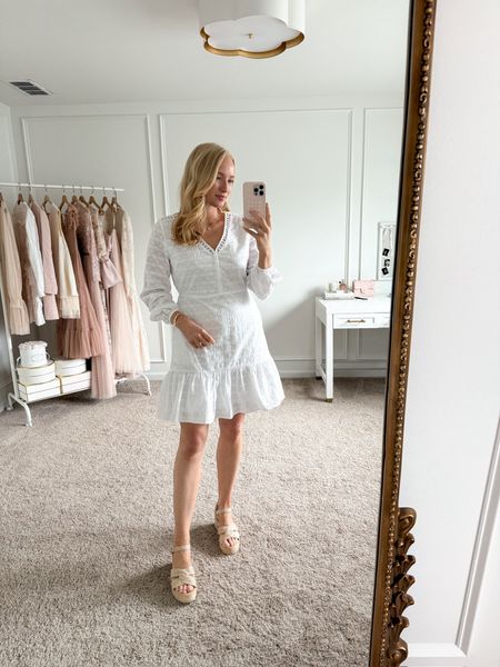 New arrivals from Walmart! This tiered mini eyelet dress is perfect for spring. I paired it with these raffia platform sandals. This would be a great Easter dress  

#LTKshoecrush #LTKstyletip #LTKfindsunder100