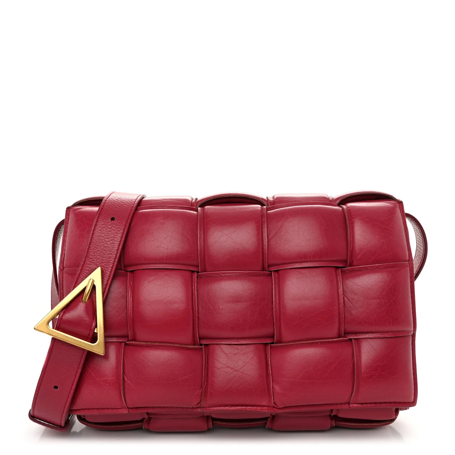 Nappa Maxi Intrecciato Padded Cassette Crossbody Bag Amaranto | FASHIONPHILE (US)