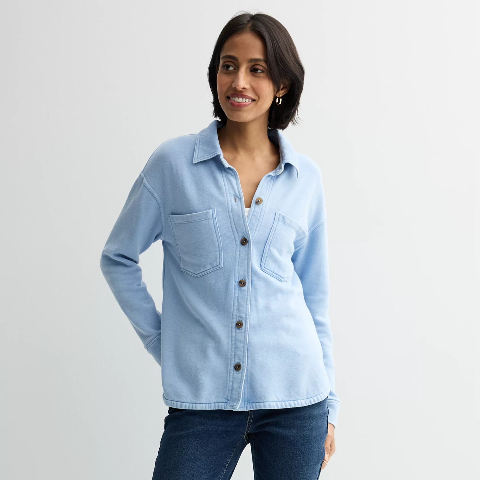 Women's Sonoma Goods For Life® Knit Fleece Shacket | Kohl's