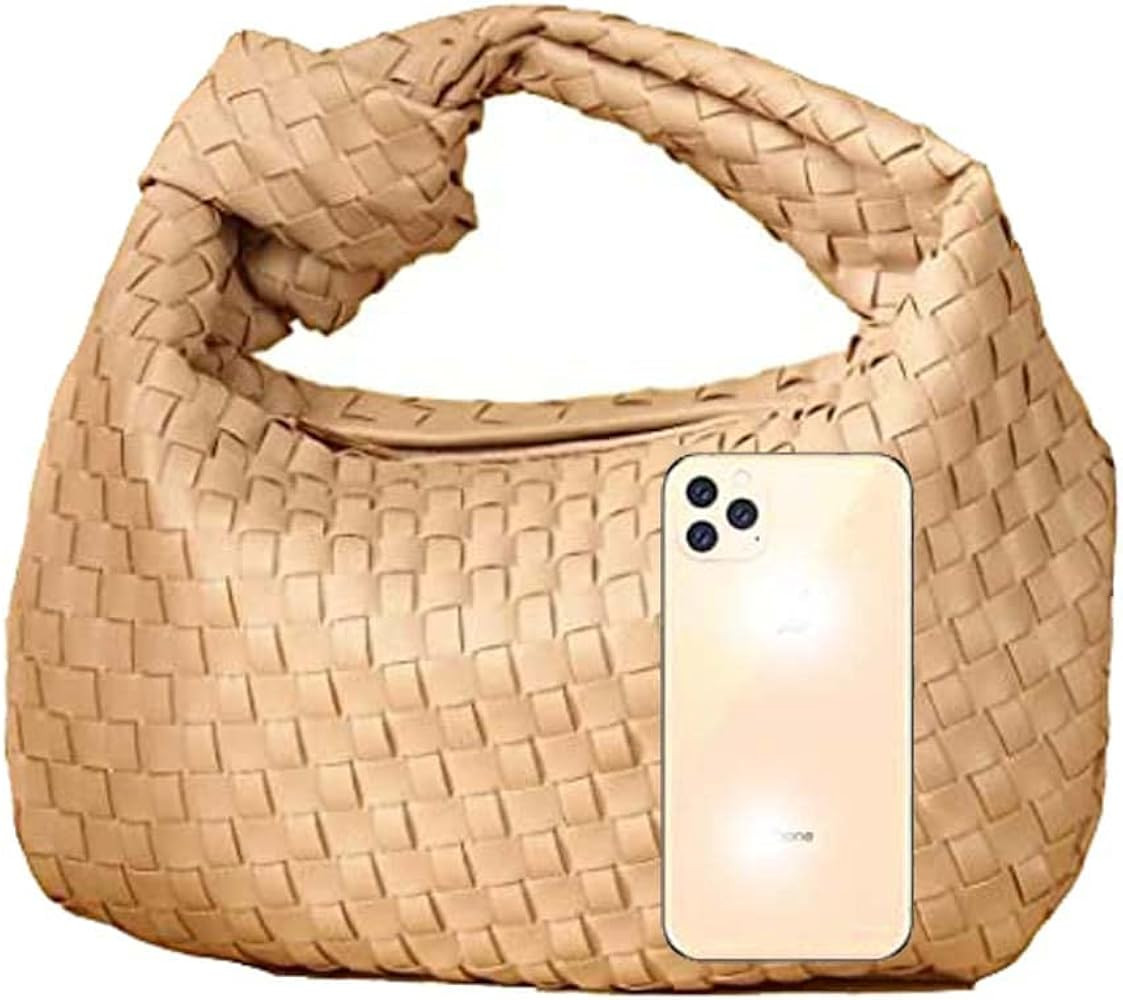 Women Woven HandBag PU Leather Fashion Shoulder Bag Purse Handmade Hobo Hand Clutch Bag | Amazon (US)