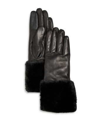 Cashmere Lined Cuffed Leather Tech Gloves - Exclusive | Bloomingdale's (US)