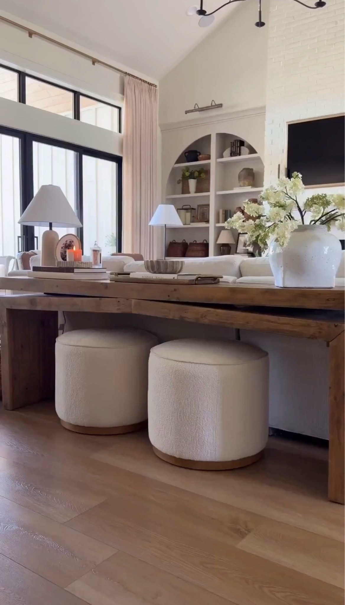 My sofa table is 20% off right now and ships FREE!! We have the medium size Sierra Rustic Natural finish. It’s less than $720 right now—the lowest price it’s ever been!