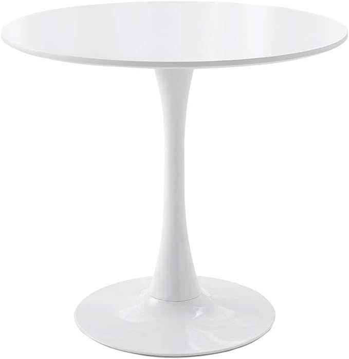 Panana Round White Colored Top Small Medium Kitchen Dining Room Furniture (80cm) | Amazon (UK)