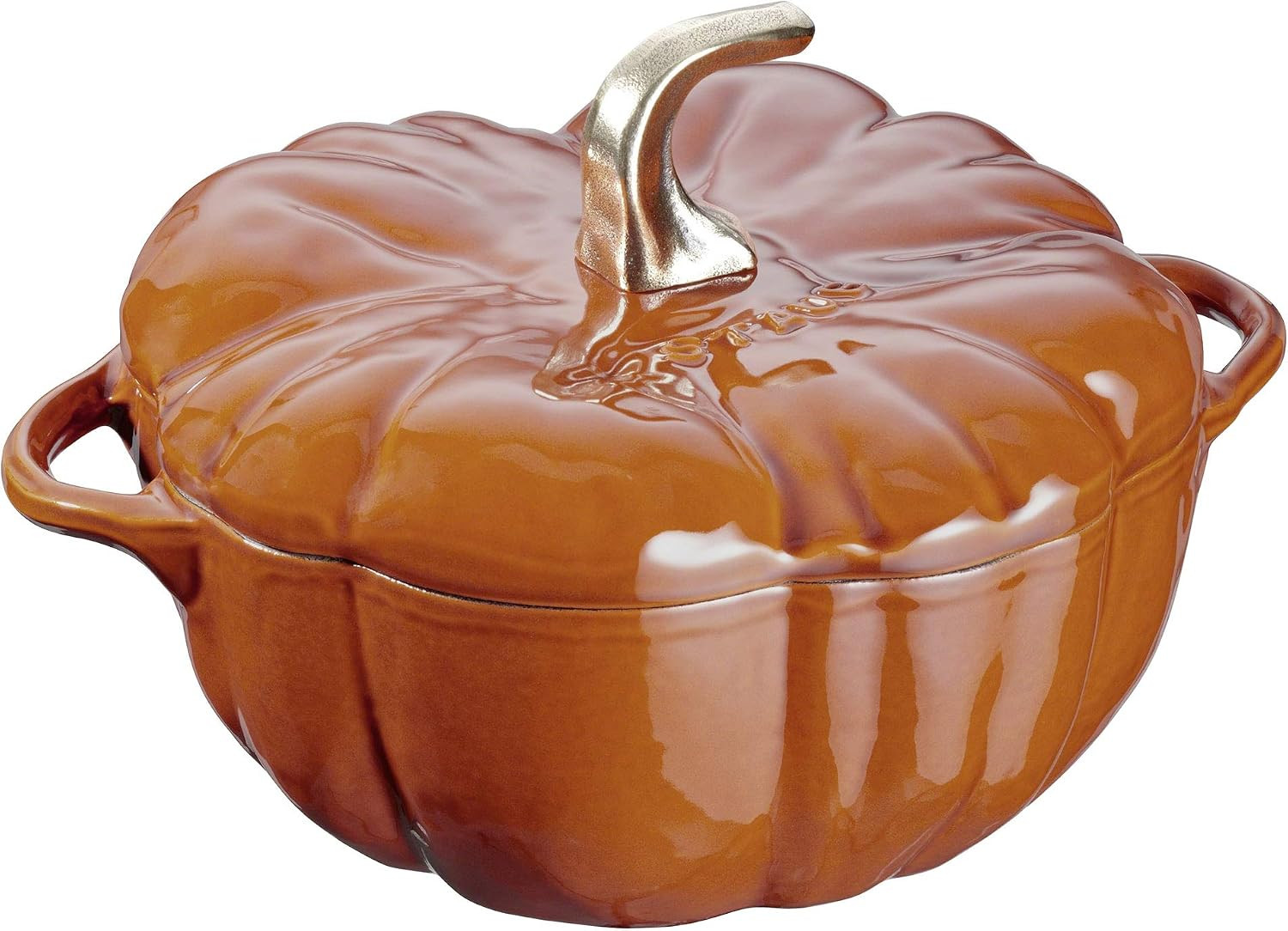 STAUB Cast Iron 3.5 Qt Pumpkin Dutch Oven, Cocotte, Burnt Orange, Made in France | Amazon (US)