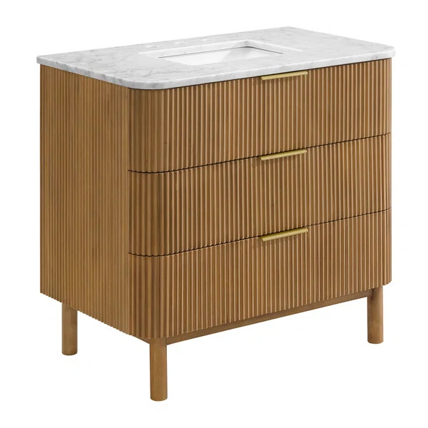 Nova 36" Marble Top Single Sink Vanity | Wayfair North America