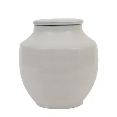 Creative Co-Op Small Round White Terracotta Cachepot Lowes.com | Lowe's