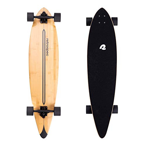 Retrospec Zed Pintail Longboard Skateboard Complete Cruiser | Bamboo & Canadian Maple Wood Cruiser w/Reverse Kingpin Trucks for Commuting, Cruising, Carving & Downhill Riding | Amazon (US)