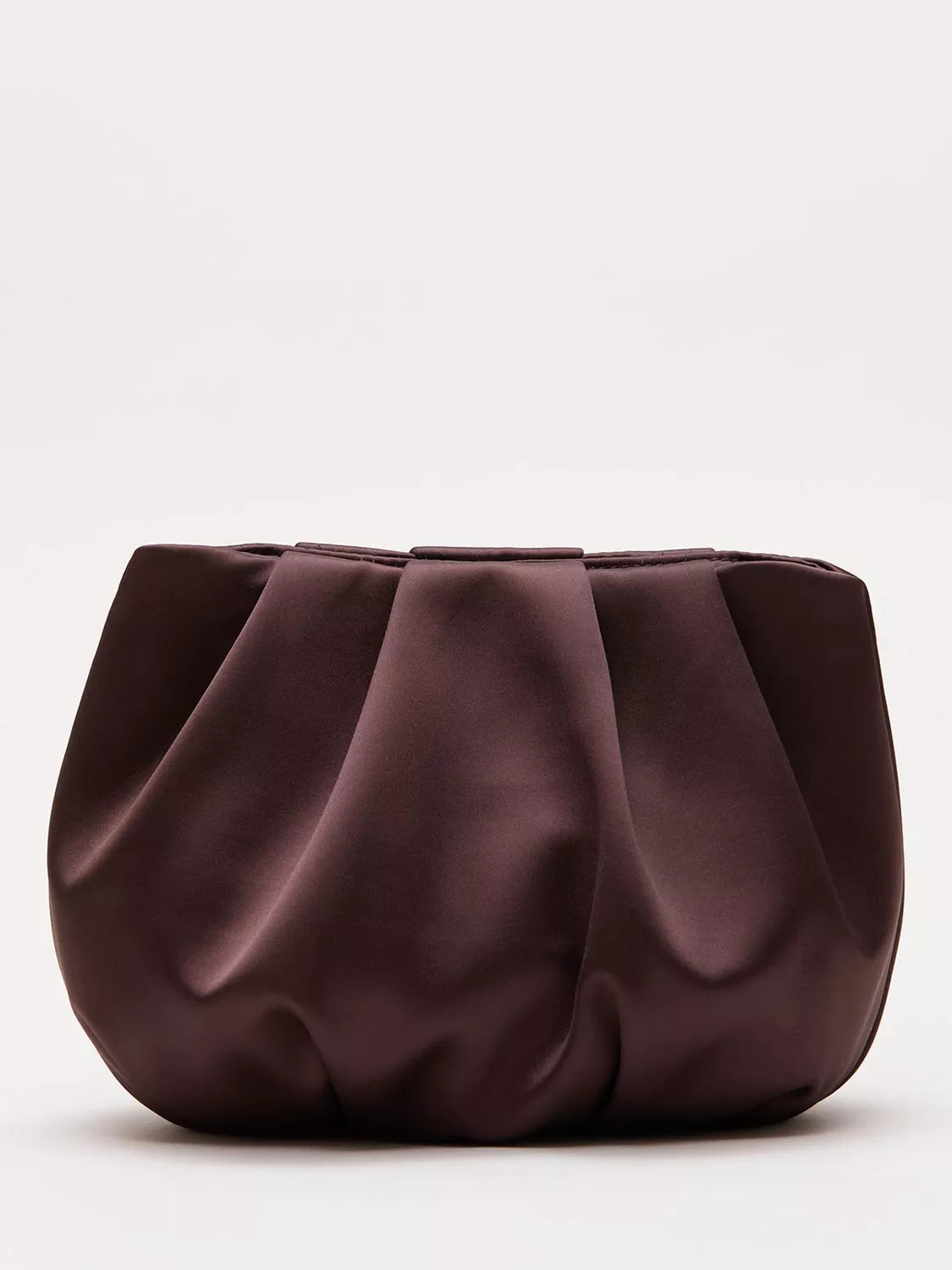 Phase Eight Satin Cloud Clutch Bag, Brown | John Lewis (UK)