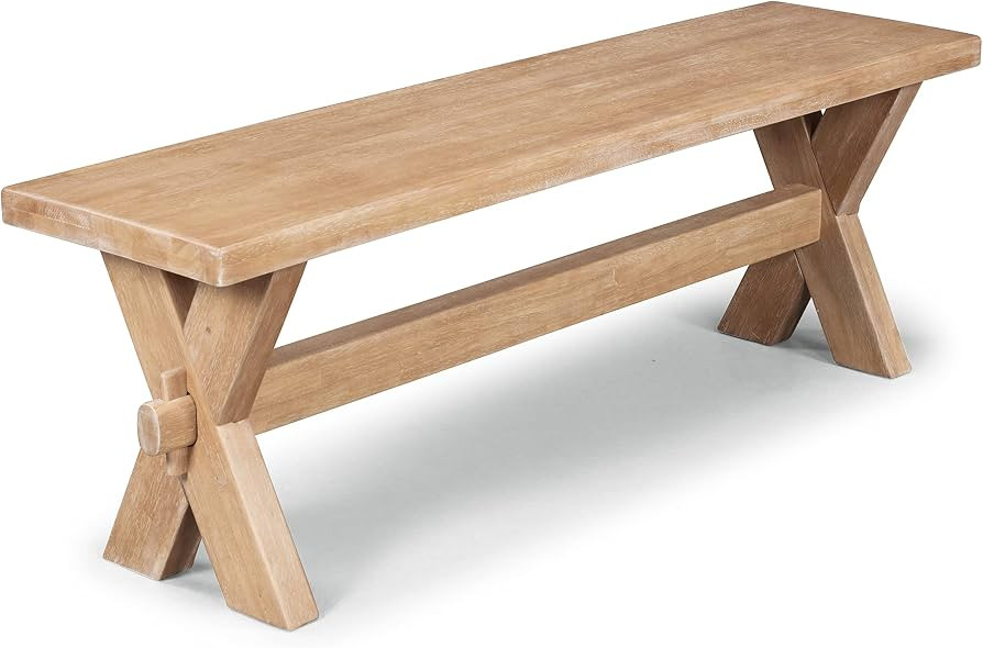 Homestyles Cambridge Dining Bench, Off-White | Amazon (US)