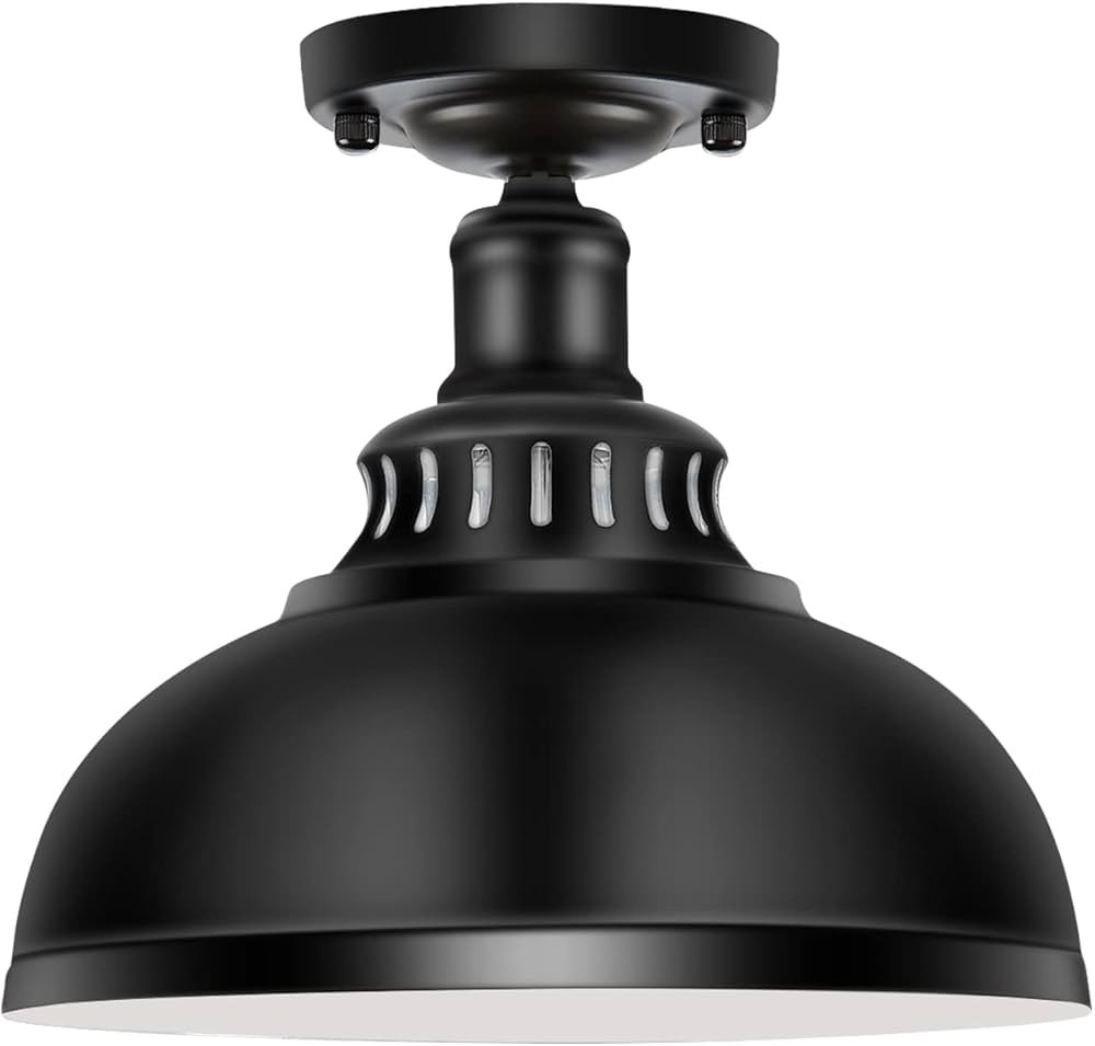 MgLoyht Semi Flush Mount Ceiling Light Fixtures, Close to Ceiling Light, Matte Black Industrial F... | Amazon (US)