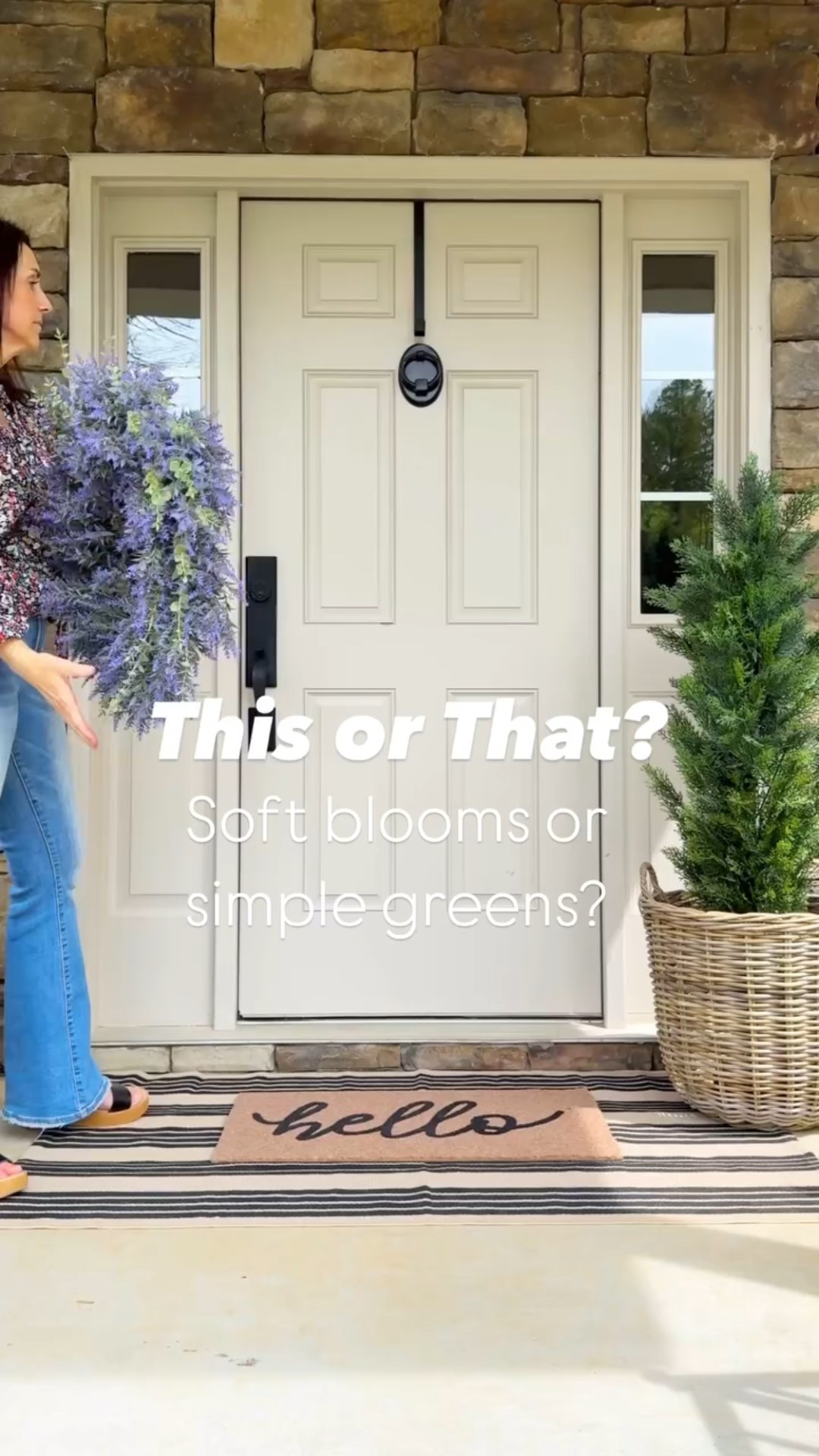 Both whisper spring, but only one gets the front door spotlight. 

Do you love the soft purple charm of lavender, or the calming simplicity of eucalyptus + white florals?

Both are 26” and beautiful!
front porch | spring wreath | curb appeal | outdoor living space

#LTKStyleTip #LTKSeasonal #LTKHome