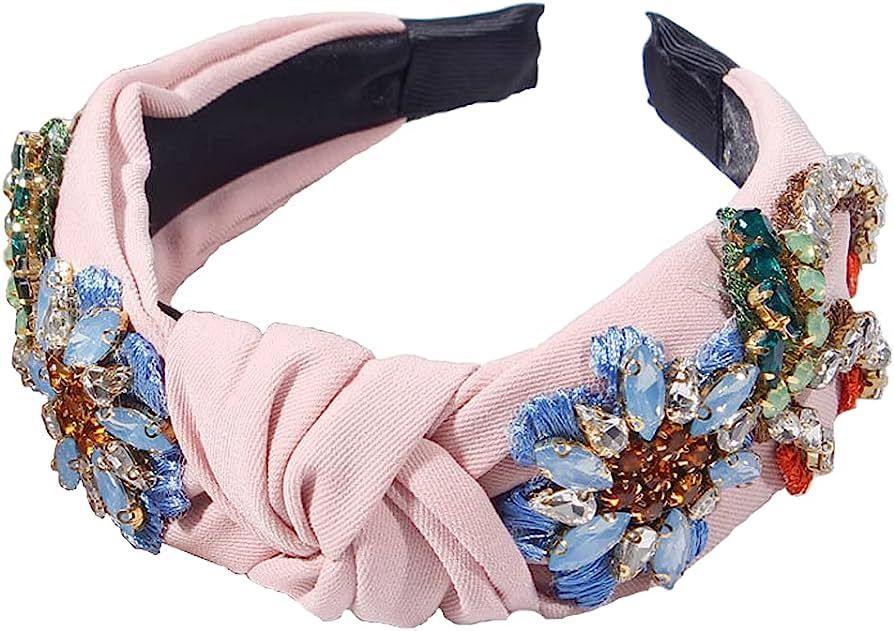 Yusier Baroque Rhinestone Crystal Headbands for Women Embroidered Hair Band Exquisite Hairband Women | Amazon (US)