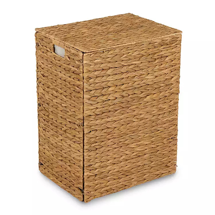 New! Natural Hyacinth Lined Laundry Basket | Kirklands